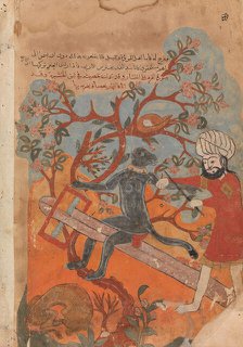 The Monkey Tries Carpentry, Folio from a Kalila wa Dimna, 18th century. Creator: Unknown.