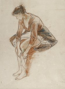 Study of a young woman bathing her legs, c1894. Artist: Camille Pissarro.