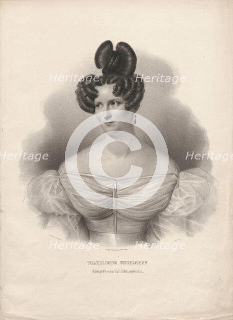Portrait of the actress and singer Wilhelmine Unzelmann-Werner (1802-1871), 1835. Creator: Scholl, Johann Baptist, the Elder (1784-1854).