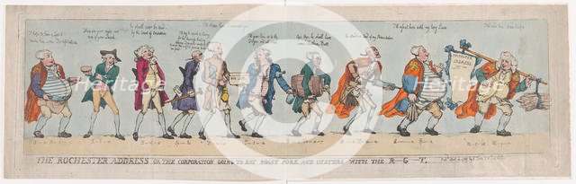 The Rochester Address or The Corporation Going To Eat Roast Pork and Oysters with..., April 4, 1789. Creator: Thomas Rowlandson.