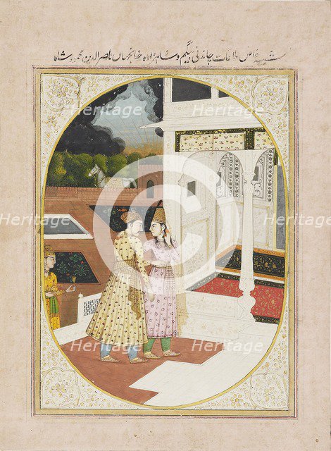 Man and a woman in a palace, 19th century. Artist: Unknown.