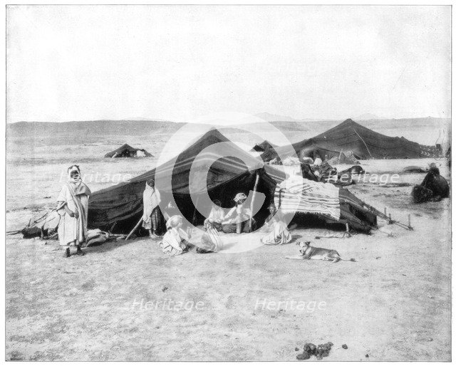 Caravan camp, Sahara Desert, late 19th century. Artist: John L Stoddard