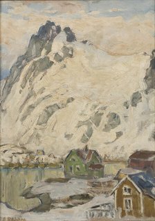 At the Foot of the Mountain. Study from Lofoten, 1905. Creator: Anna Katarina Boberg.