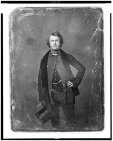 George Cunnabell Howard, nearly full-length portrait, facing front, standing, holding tall hat, one  Creator: Mathew Brady.
