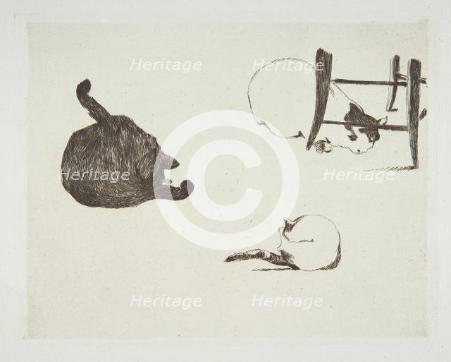 Cats, 1868-69. Creator: Edouard Manet.