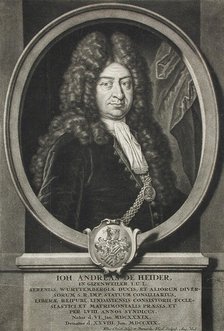 Johannes Andreas de Heider, Lawyer at Lindau, 1719. Creators: Elias Christoph Heiss, Bernhard Vogel.