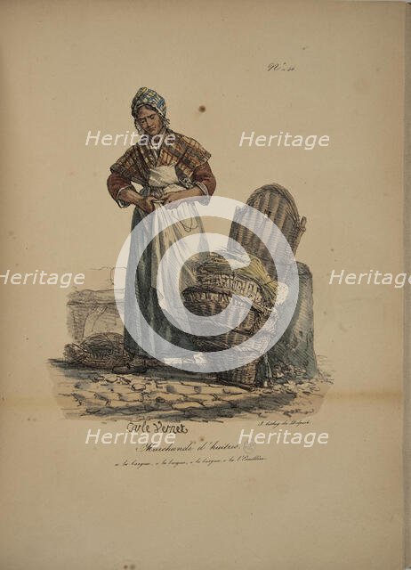 Oyster seller. From the Series "Cris de Paris" (The Cries of Paris), 1815. Creator: Vernet, Carle (1758-1836).