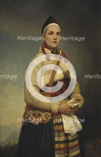 Girl from Dalarna, 1861. Creator: Gottfrid Virgin.