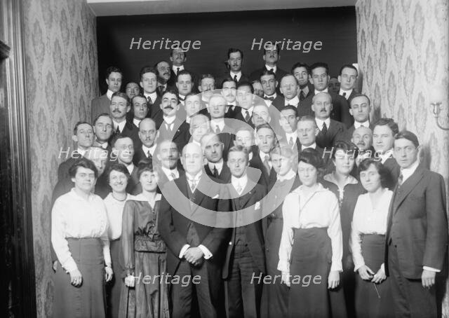John Barrett At His Residence. Working Force of Pan American Union, 1915. Creator: Harris & Ewing.