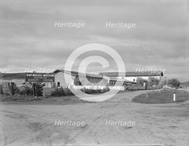 San Miguel Mission, erected 1797 by the Franciscan Fathers, California, 1936. Creator: Dorothea Lange.