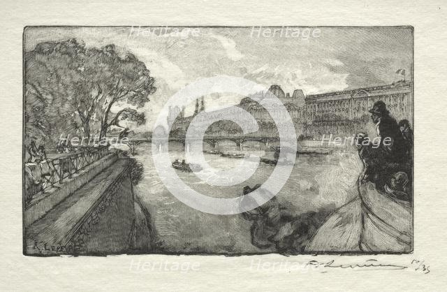 Le Louvre, vu du Pont Neuf, 1890. Creator: Auguste Louis Lepère (French, 1849-1918).