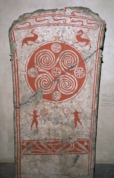 Swedish Iron Age stela. Artist: Unknown