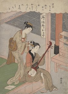 Combing His Hair, 1770., 1770. Creator: Suzuki Harunobu.