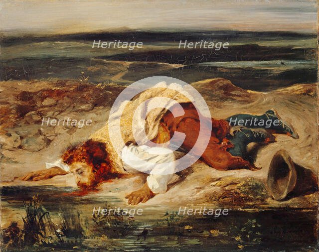 Wounded Brigand (Roman Shepherd), ca 1825. Creator: Delacroix, Eugène (1798-1863).