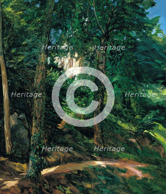 Castle Grounds in Lichtenberg in Odenwald, 1900. Artist: Trübner, Heinrich Wilhelm (1851-1917)