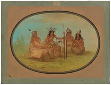 An Aged Ojibbeway Chief and Three Warriors, 1861/1869. Creator: George Catlin.