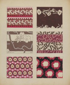 Materials from Quilt, c. 1937. Creator: Dorothy Posten.