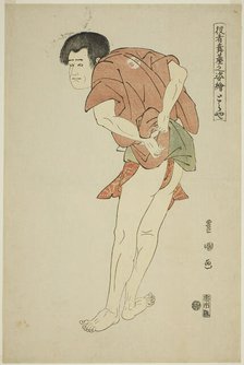Toraya: Arashi Ryuzo II as the monk Tojibo in the play "Hatsu Akebono Kaomise Soga," from ..., 1794. Creator: Utagawa Toyokuni I.