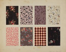 Figured Material from Quilt, c. 1936. Creator: Dorothy Posten.