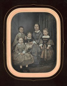 [Woman with Four Children], 1850s. Creator: Alexandre Bertrand.