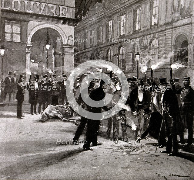 Attack against King Alfonso XIII of Spain. (1886-1941),  on 31th  May of  1905, during his visit …