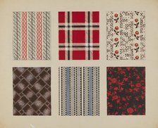 Materials from Quilt, c. 1937. Creator: Dorothy Posten.