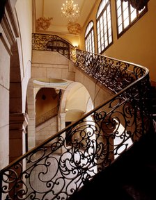 Stairway of the Virreina Palace in Barcelona, work by Carles Grau.