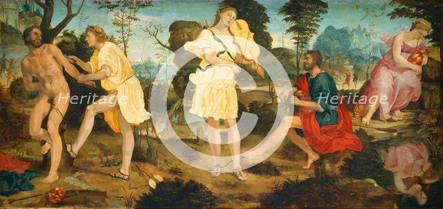 Apollo and Marsyas, c. 1540. Creator: Michelangelo Anselmi.