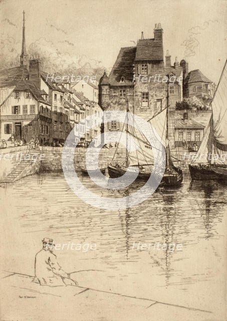 Port d'Honfleur, c1900-1938. Creator: George Charles Aid.