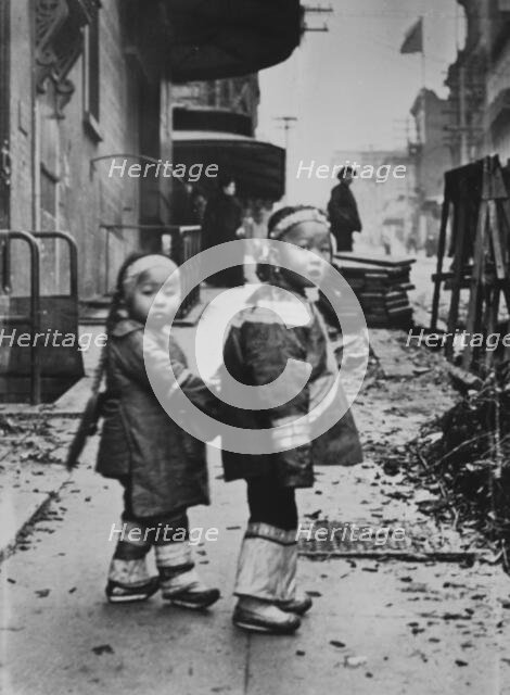 Their first photograph, Chinatown, San Francisco, between 1896 and 1906. Creator: Arnold Genthe.