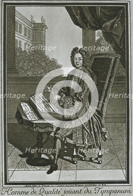 'Dulcimer (tympanum), French engraving of the seventeenth century', 1948. Artist: Unknown.