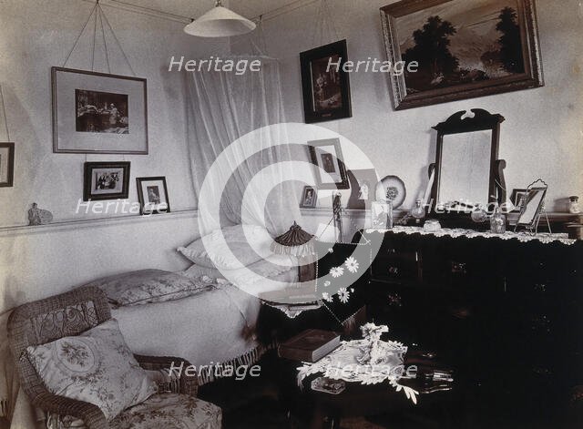 Johannesburg Hospital, South Africa: bed and sitting room, possibly staff quarters, c1905. Creator: Unknown.
