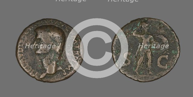 As (Coin) Portraying Emperor Claudius, 41-54. Creator: Unknown.
