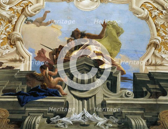 Justice allows Harmony to Triumph, ca 1746. Creator: Tiepolo, Giambattista (1696-1770).