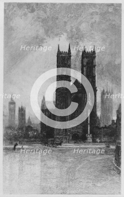 'The Towers of Westminster', c1897. Artist: Francis S Walker.