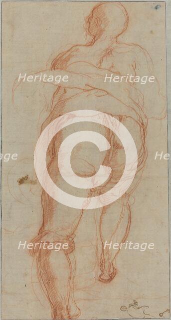 A Man Seen from Behind [verso], c. 1555. Creator: Taddeo Zuccaro.