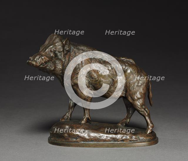 Wild Boar, 19th century. Creator: Antoine-Louis Barye (French, 1796-1875), probably by.