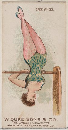 Back Wheel, from the Gymnastic Exercises series (N77) for Duke brand cigarettes, 1887., 1887. Creator: Unknown.