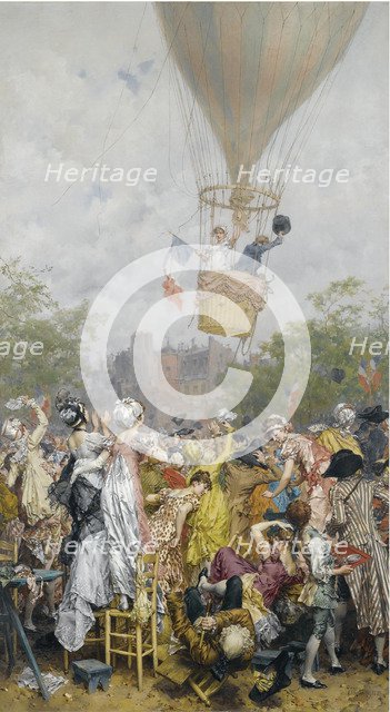 Balloon Ascent. Artist: Kaemmerer, Frederik Hendrik (1839-1902)