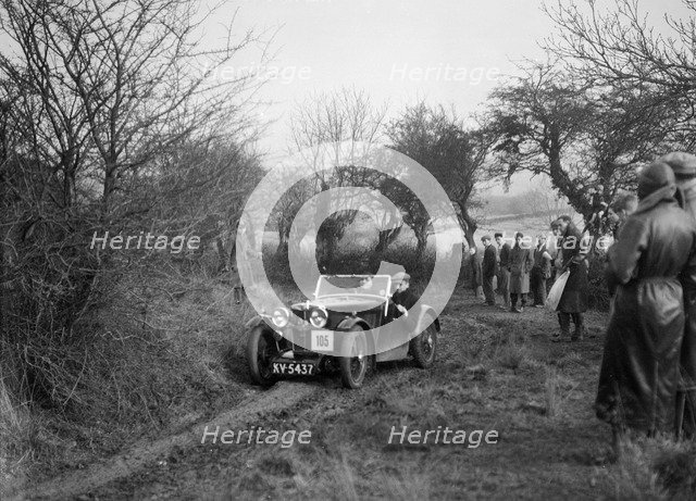 MG J2 of Mrs MM Riley at the Sunbac Colmore Trial, near Winchcombe, Gloucestershire, 1934. Artist: Bill Brunell.