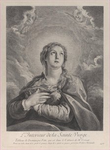 The Virgin, hands folded on her chest, looking upwards, 1729-40. Creator: Frédéric Horthemels.