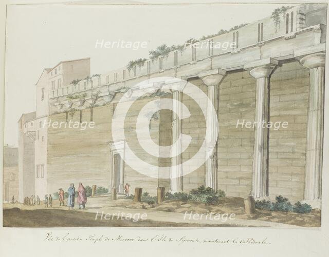 View of the old Temple of Athena (Minerva) on the island of Syracuse, 1778. Creator: Louis Ducros.