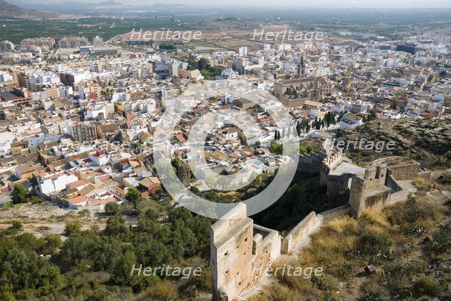 Aerial view of the city, Sagunto, Spain, 2007. Artist: Samuel Magal