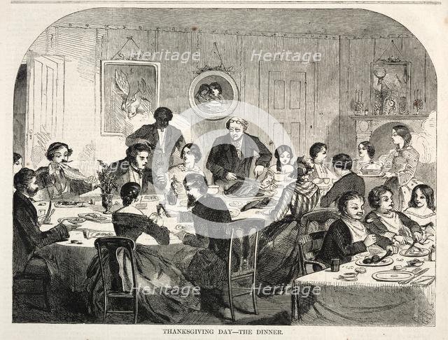 Thanksgiving Day - The Dinner, 1858. Creator: Winslow Homer (American, 1836-1910).
