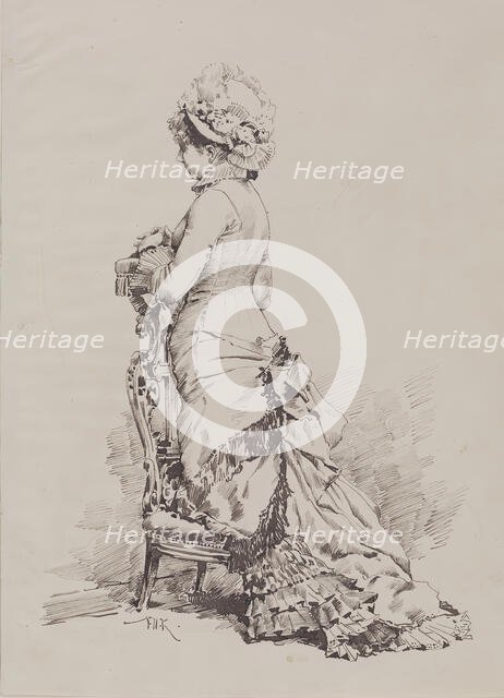 Fashionable Woman at Prayer, 19th century. Creator: F Kommerer.