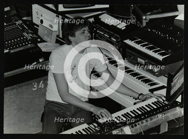 German electronic musician Klaus Schulze at the Forum Theatre, Hatfield, Hertfordshire, 1983. Artist: Denis Williams