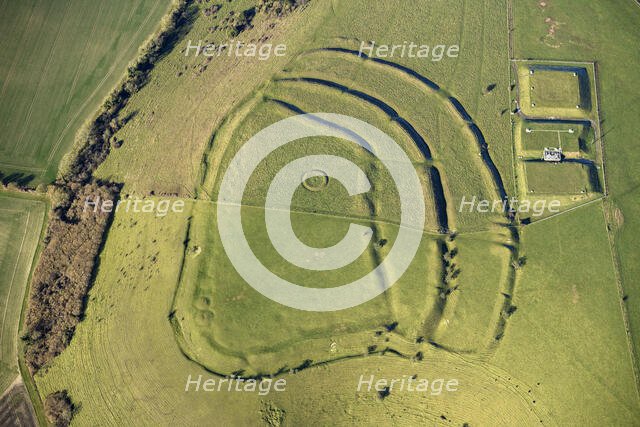 White Sheet Castle, a multivallate hillfort earthwork, bowl barrow earthwork and  covered..., 2023 Creator: Damian Grady.