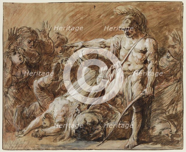 Odysseus Ordering Telemachus to Cleanse the Hall of the Dead, c1781. Creator: Jacques Gamelin.