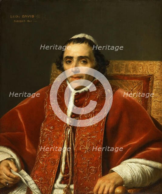Portrait of Pope Pius VII (1742-1823) , 1805. Creator: David, Jacques Louis (1748-1825).
