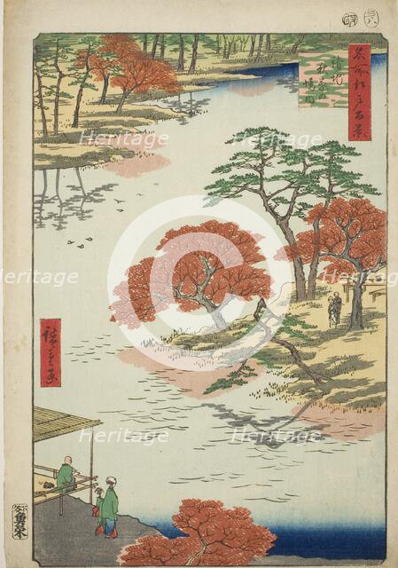 Precints of the Akiba Shrine, Ukeji (Ukeji Akiba no keidai), from the series "One Hundred..., 1857. Creator: Ando Hiroshige.